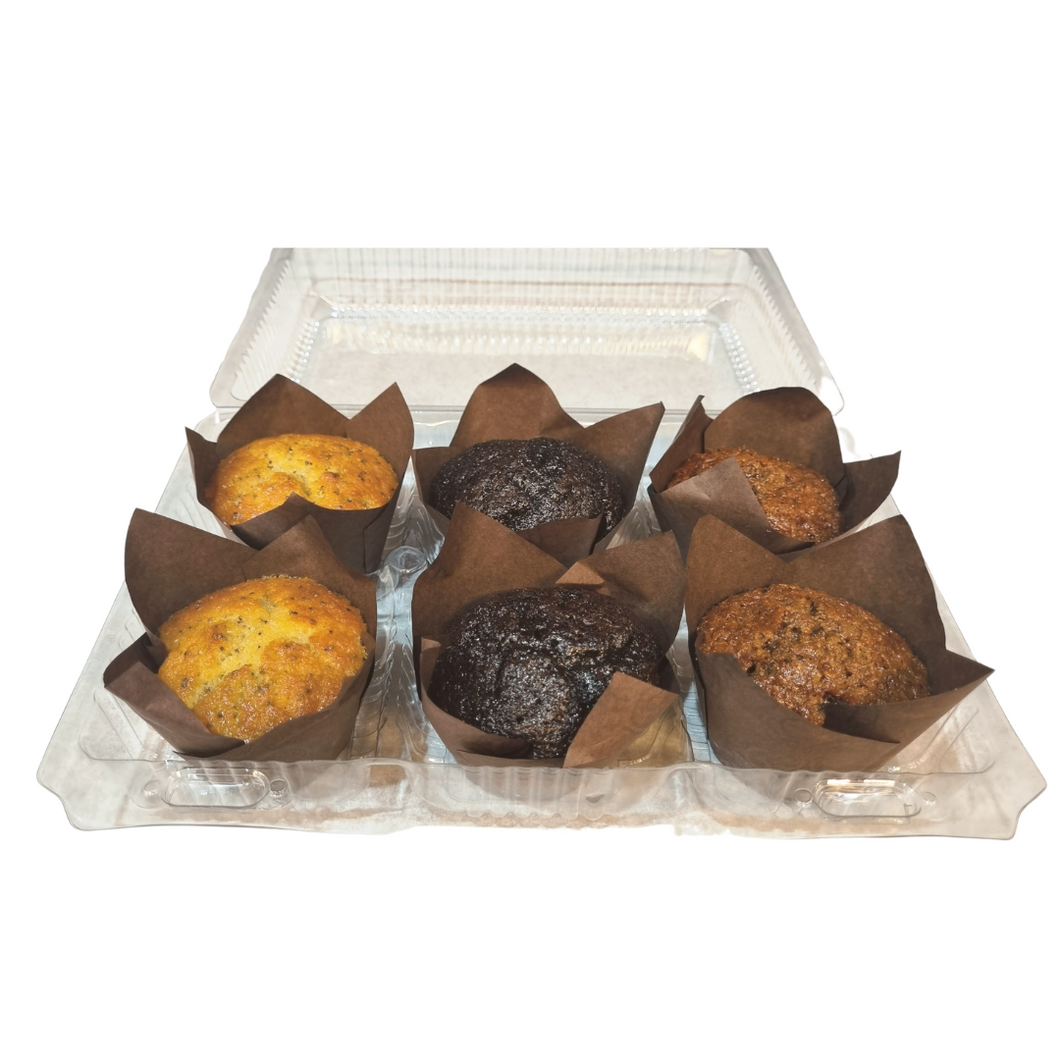 6 Pack Assorted Baked Muffins